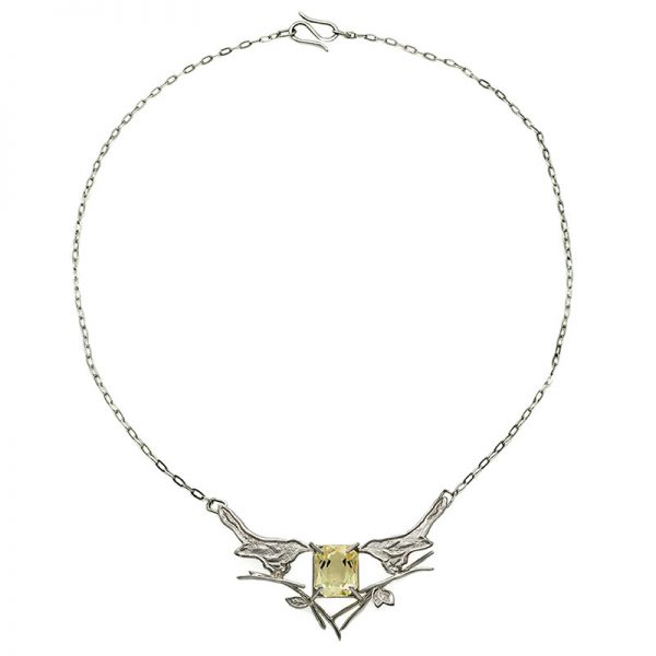Silver Magpie Citrine Necklace - Full