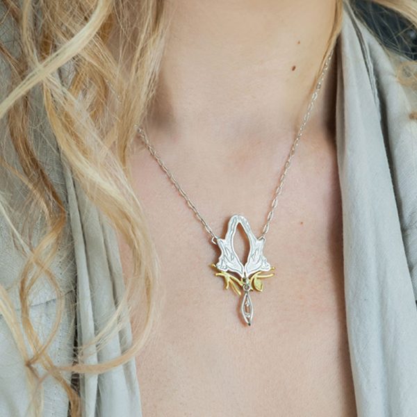 Silver Magpie Herkimer Necklace - Model