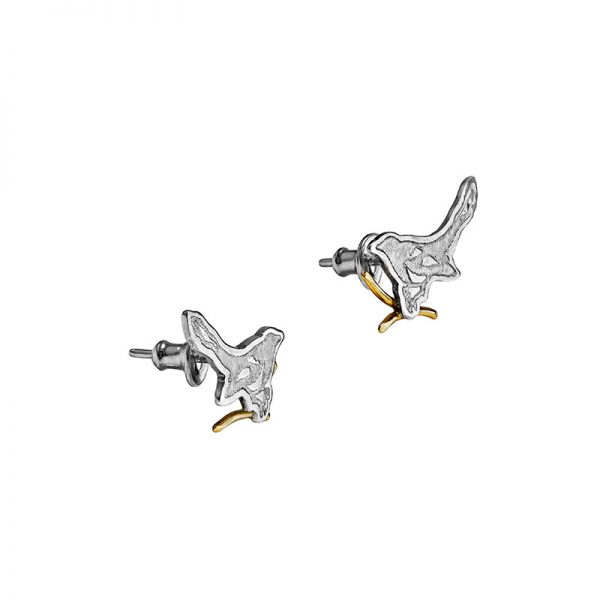 Silver and Fairtrade Gold Magpie Studs 2