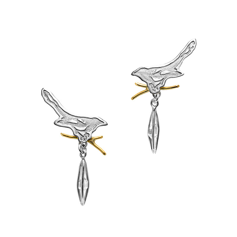 Silver Magpie Herkimer Drop Earrings 1