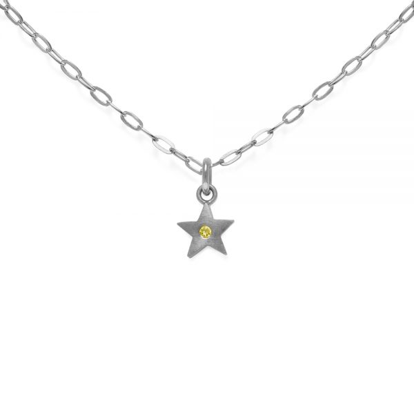 silver-yellow-sapphire-star-pendant-necklace
