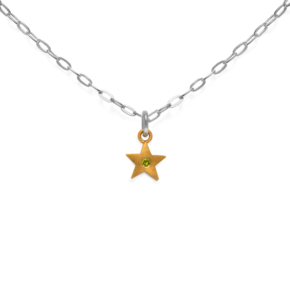small-fairtrade-gold-star-with-green-sapphire-trinket-necklace