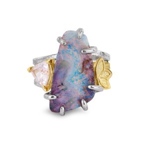 blue-boulder-opal-pink-trilliant-sapphire-nest-ring