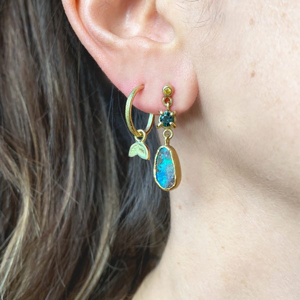 fairtrade-gold-hoop-droplet-opal-sapphire-drop-earrings-on-model